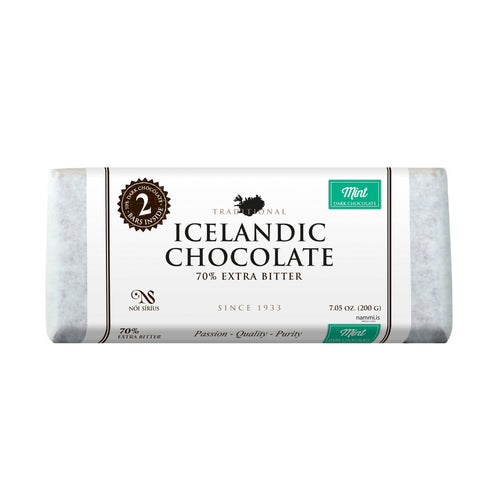Traditional 70% Extra Bitter Mint 200g — Традиционный исландский тёмный шоколад 70% с мятой