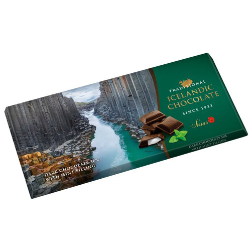 Dark 56% Traditional Icelandic Chocolate Praline with Mint Filling 100g — Традиционный исландский тёмный шоколад 56 % с мятным пралине