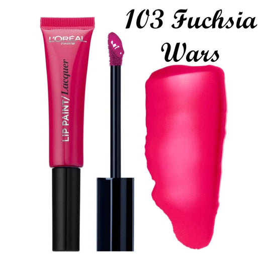 Лаковая помада L'Oréal Lip Paint Lacquer - оттенок 103 Fuchsia Wars