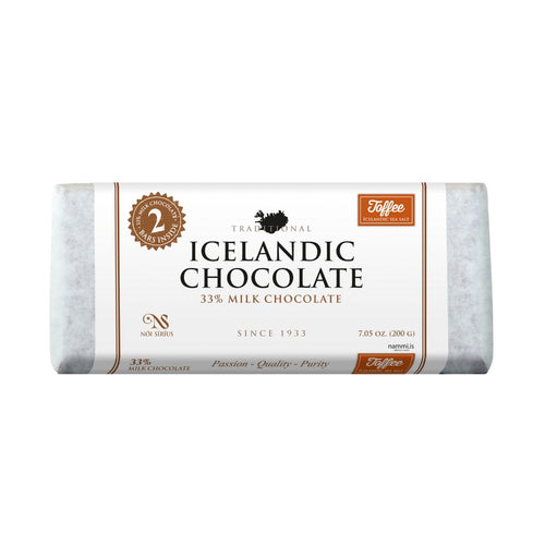 Traditional 33% Toffee Milk Chocolate 200g — Традиционный исландский молочный шоколад 33% с тоффи