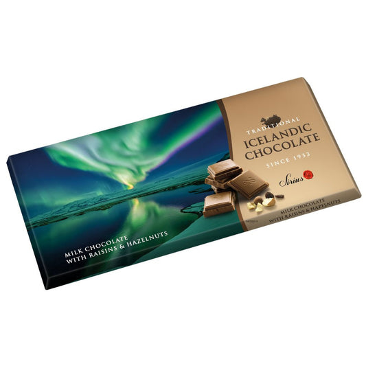 Traditional Icelandic Chocolate with Raisins & Hazelnuts 100g — Традиционный исландский шоколад с изюмом и лесными орехами